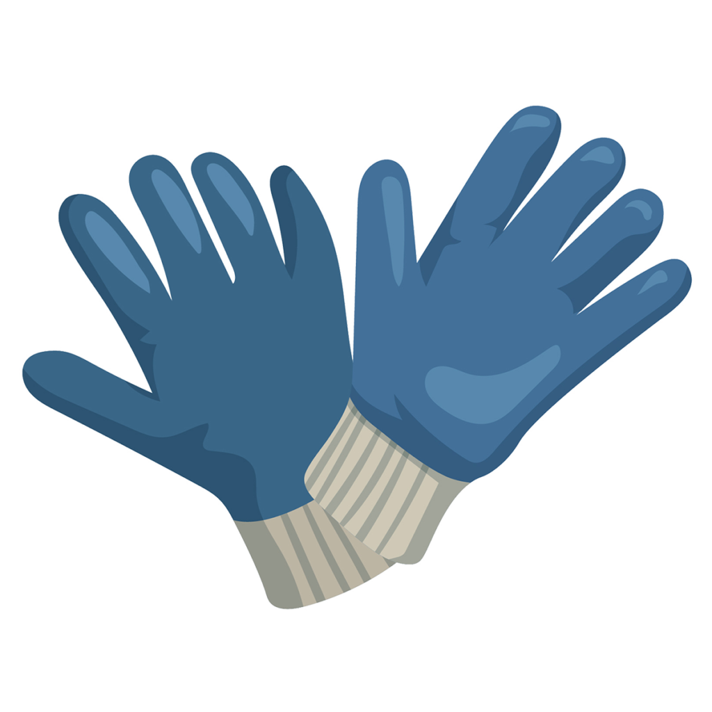 blue safety gloves illustration